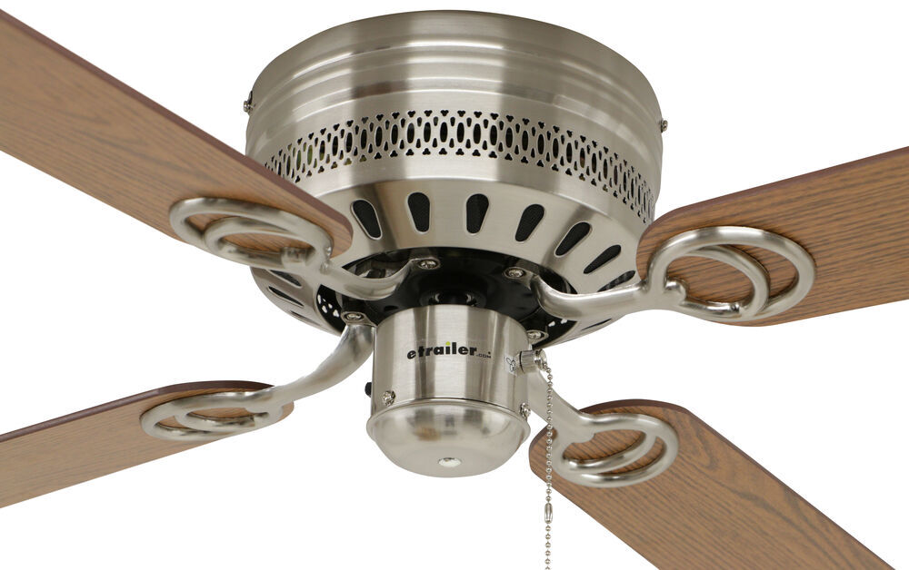 42" Hugger Ceiling Fan for RVs - Black/Oak Blades ...