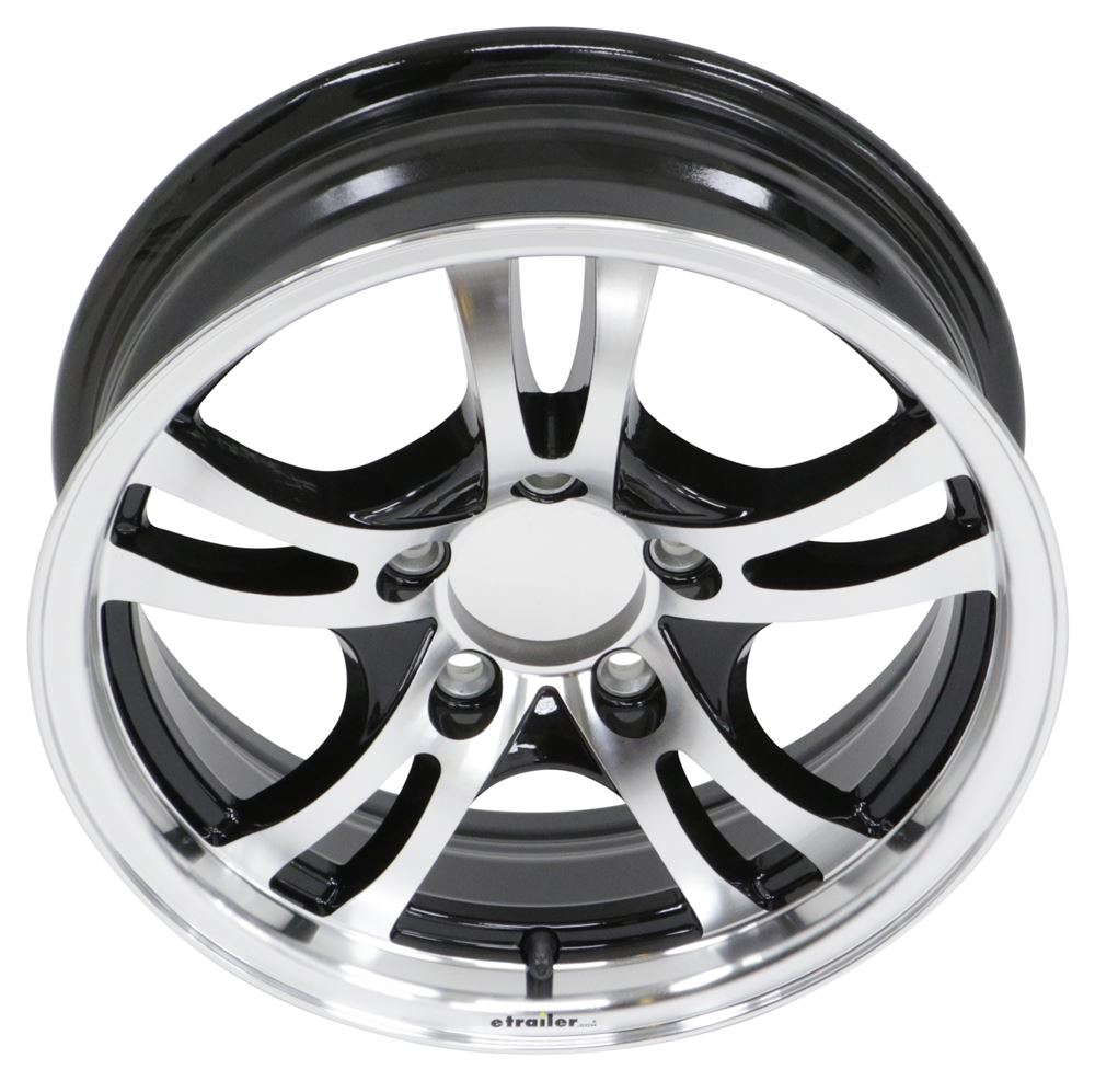 Aluminum Jaguar Trailer Wheel - 15" x 5" Rim - 5 on 4-1/2 - Black Lionshead Trailer Tires and 5 On 4 1 2 Aluminum Trailer Wheels